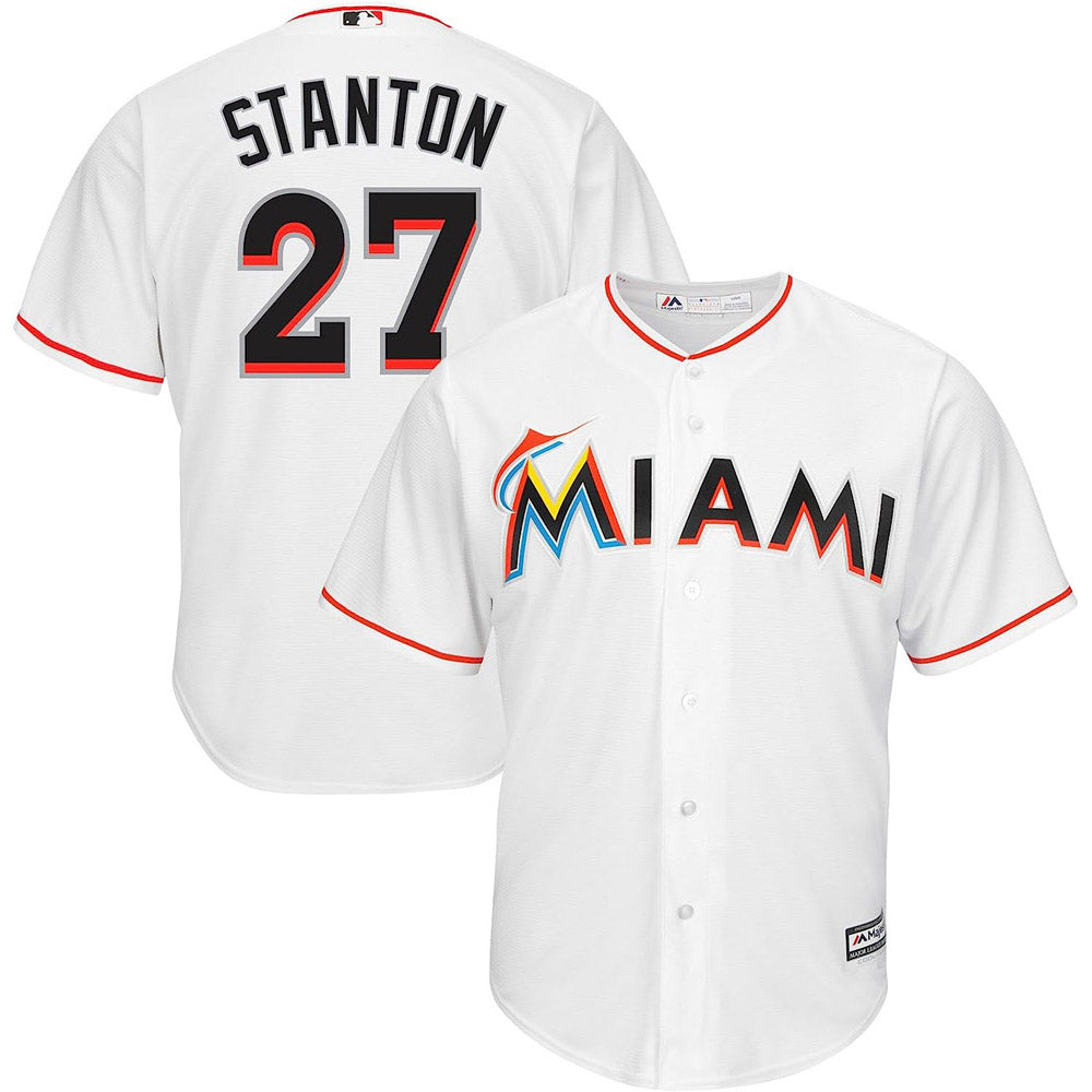 Youth Miami Marlins Giancarlo Mike Stanton Replica Home Jersey - White