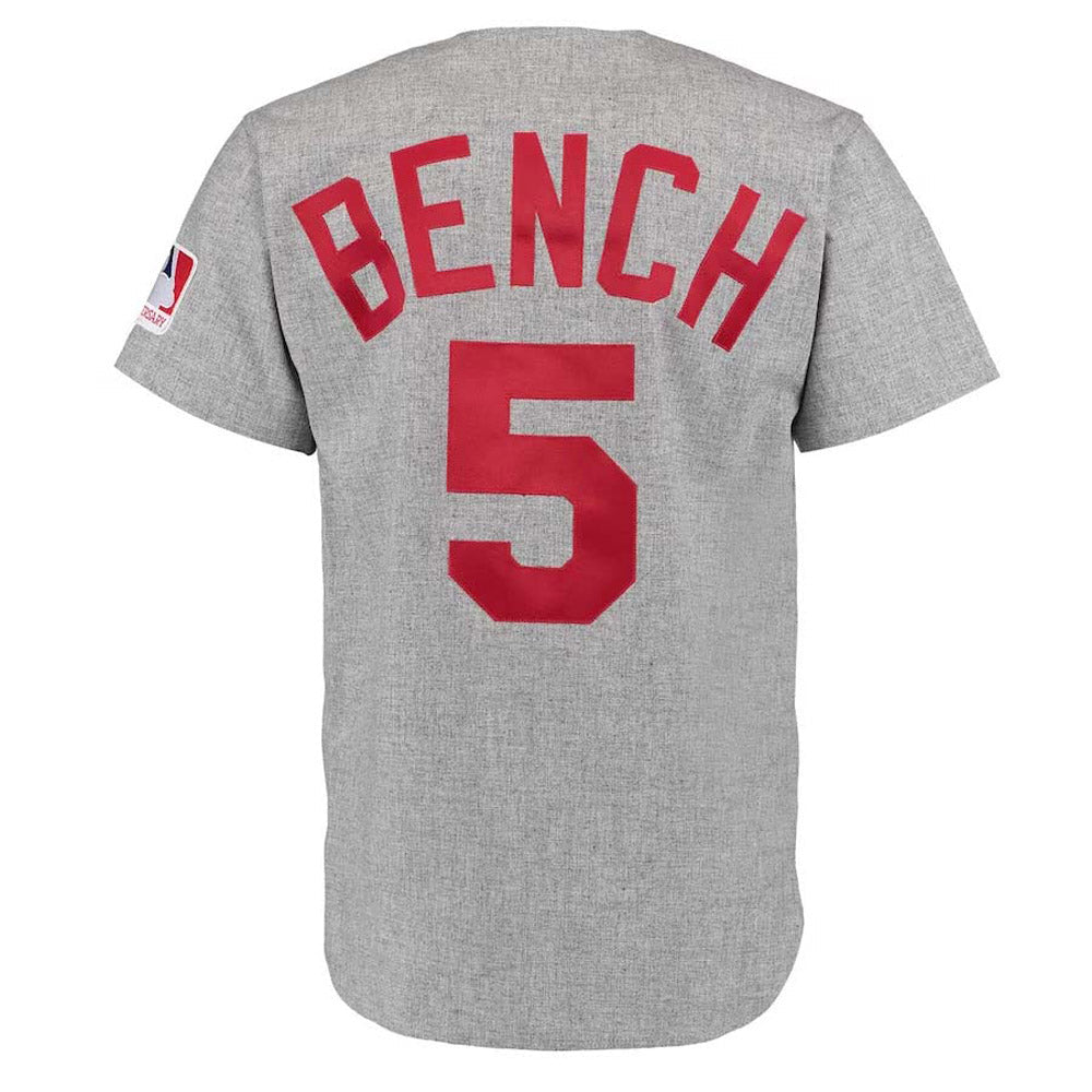 Men's Cincinnati Reds Johnny Bench Cooperstown Collection Jersey - Gray