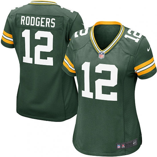 Women's Green Bay Packers Aaron Rodgers Game Jersey Green